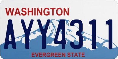 WA license plate AYY4311