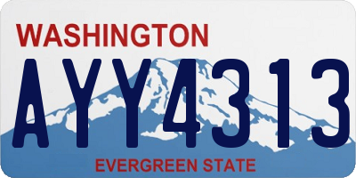 WA license plate AYY4313