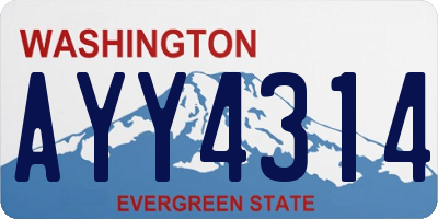 WA license plate AYY4314