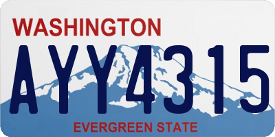 WA license plate AYY4315