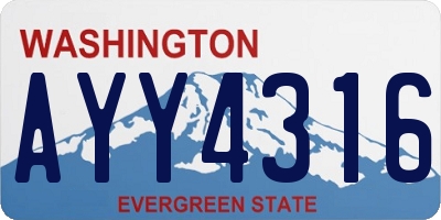 WA license plate AYY4316