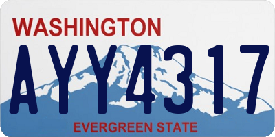 WA license plate AYY4317