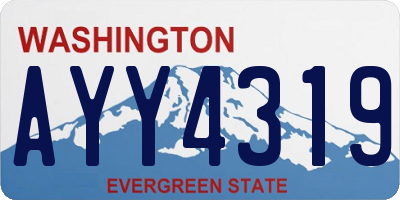 WA license plate AYY4319