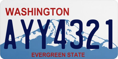 WA license plate AYY4321