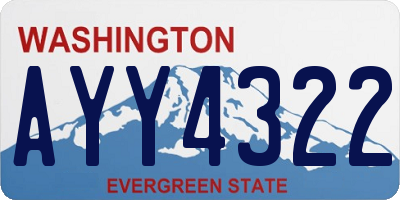 WA license plate AYY4322