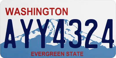 WA license plate AYY4324