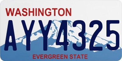 WA license plate AYY4325