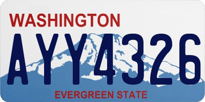 WA license plate AYY4326