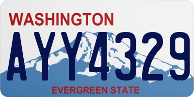 WA license plate AYY4329