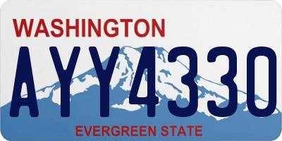 WA license plate AYY4330