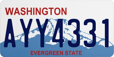 WA license plate AYY4331