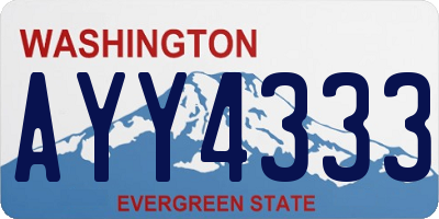 WA license plate AYY4333