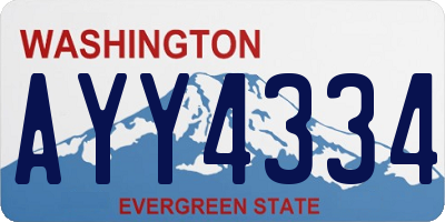 WA license plate AYY4334