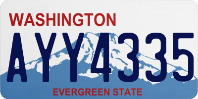 WA license plate AYY4335