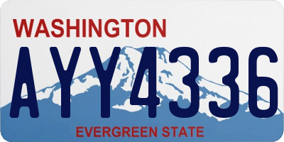 WA license plate AYY4336