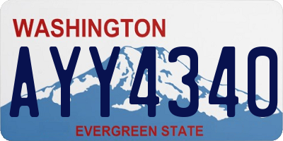 WA license plate AYY4340