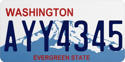 WA license plate AYY4345