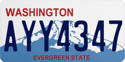 WA license plate AYY4347