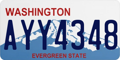 WA license plate AYY4348