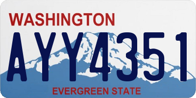 WA license plate AYY4351