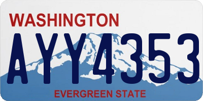 WA license plate AYY4353