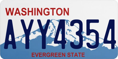 WA license plate AYY4354