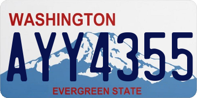 WA license plate AYY4355