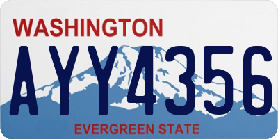 WA license plate AYY4356