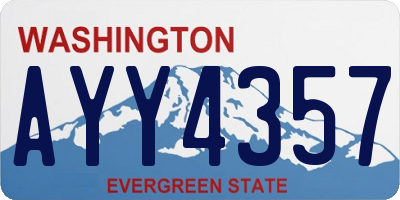 WA license plate AYY4357