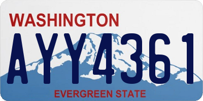 WA license plate AYY4361