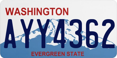 WA license plate AYY4362