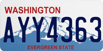 WA license plate AYY4363