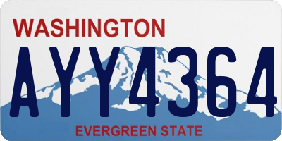 WA license plate AYY4364