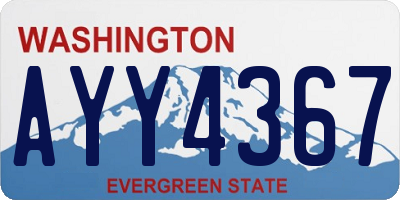 WA license plate AYY4367