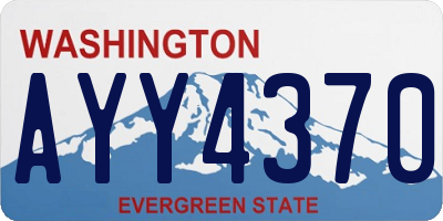 WA license plate AYY4370