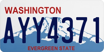 WA license plate AYY4371