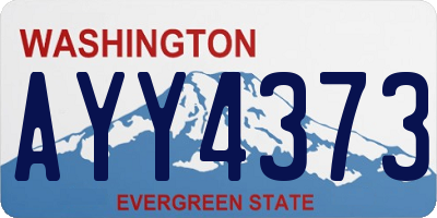 WA license plate AYY4373