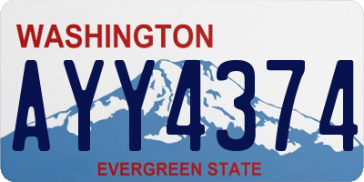 WA license plate AYY4374