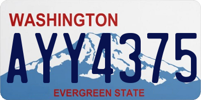 WA license plate AYY4375