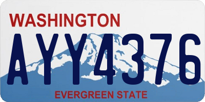 WA license plate AYY4376