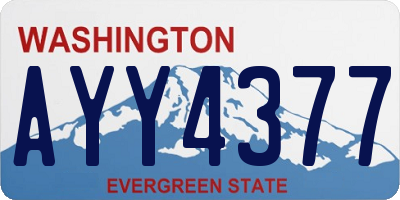 WA license plate AYY4377