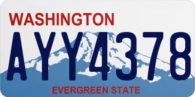 WA license plate AYY4378