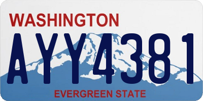 WA license plate AYY4381