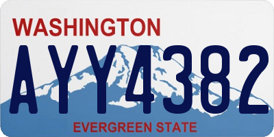 WA license plate AYY4382