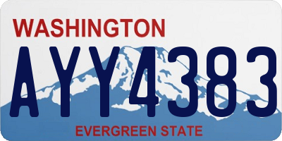 WA license plate AYY4383