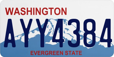 WA license plate AYY4384