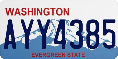 WA license plate AYY4385