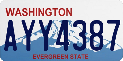 WA license plate AYY4387