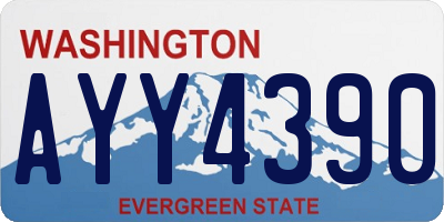 WA license plate AYY4390