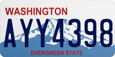 WA license plate AYY4398